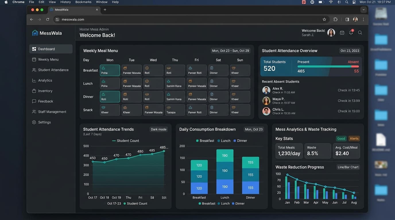 MessWala Dark Screenshot